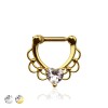 CZ HEART LACEY SEPTUM HINGED CLICKER